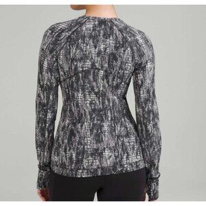 Lululemon Its Rulu Pullover Top 12 Lino Slide Alpine White Black Top Tee LS